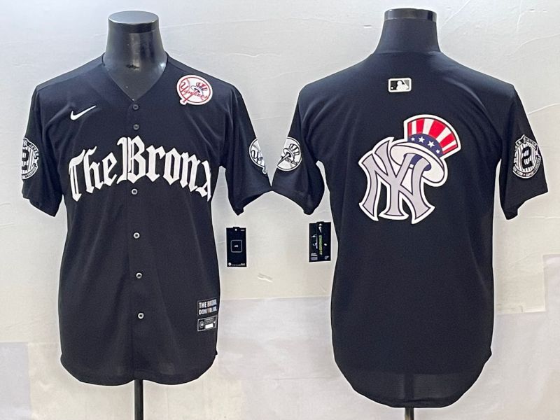 Men 2025 New York Yankees Blank Black Five generations Joint Name Nike MLB Jersey style 17